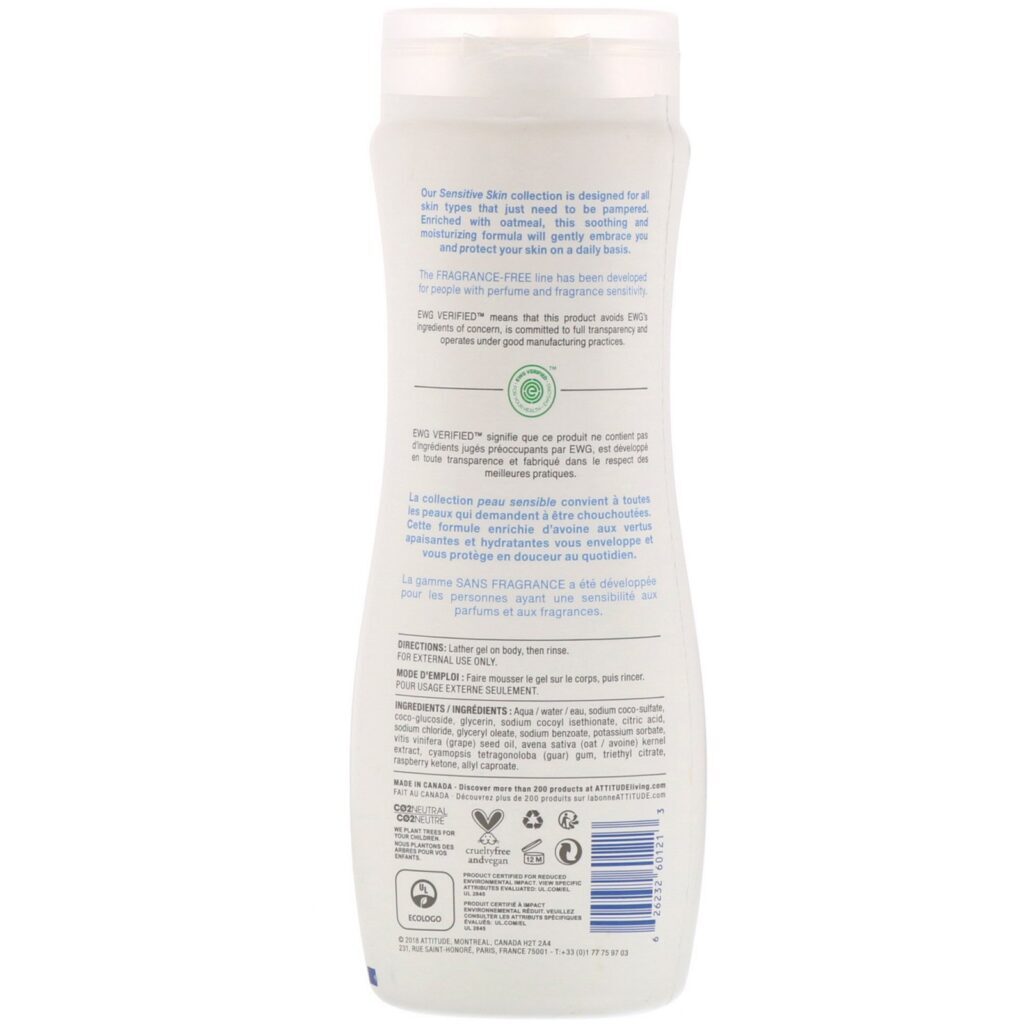 ATTITUDE, Gel de Banho Natural, Mais Suavidade, Sem Fragrância, 16 fl oz (473 ml) - Imagem 2