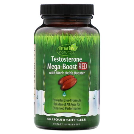 Irwin Naturals, Testosterona Mega Boost RED, 68 Cápsulas Softgel Líquidas