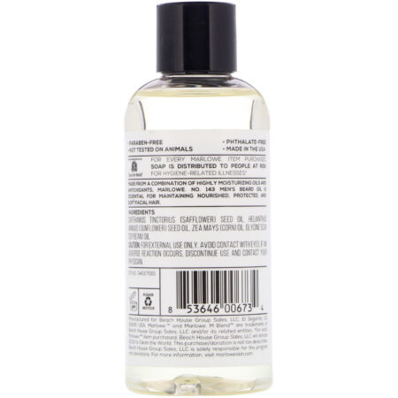 Marlowe, Óleo de barba masculino, No. 143, 88,7 ml - Image 2