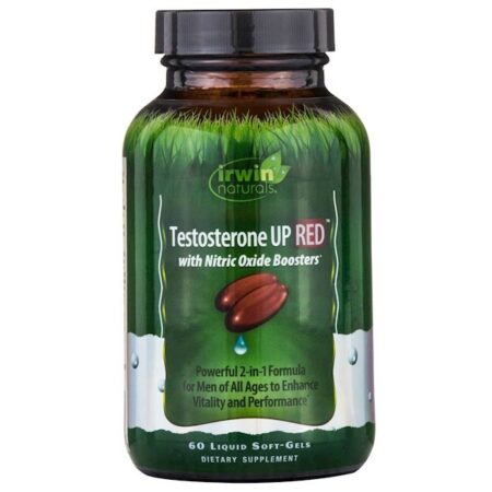 Irwin Naturals, Testosterona UP RED com Impulsionadores de Óxido Nítrico, 60 Cápsulas Softgel Líquidas