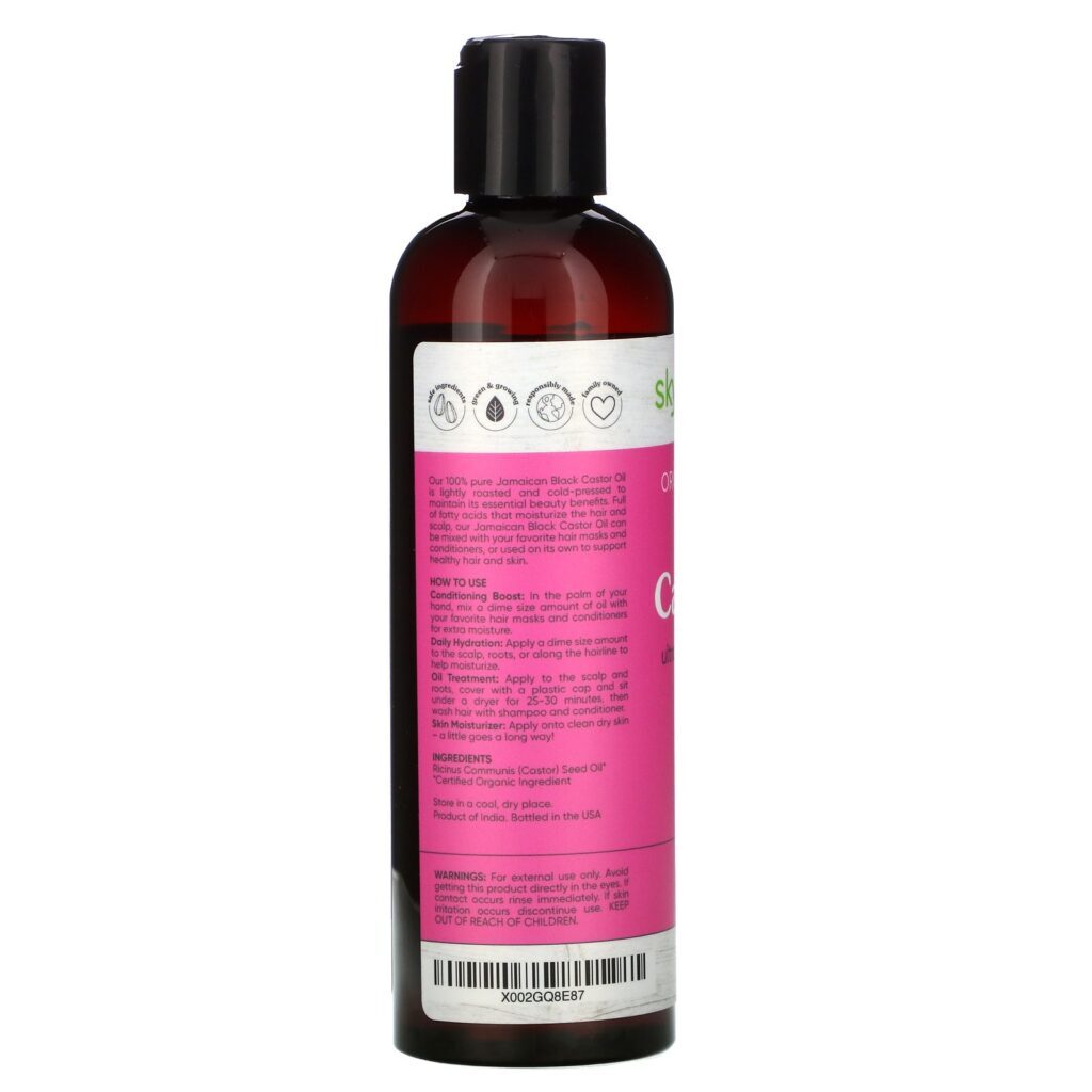 Sky Organics, Organic Jamaican Black Castor Oil, 8 fl oz (236 ml) - Imagem 2