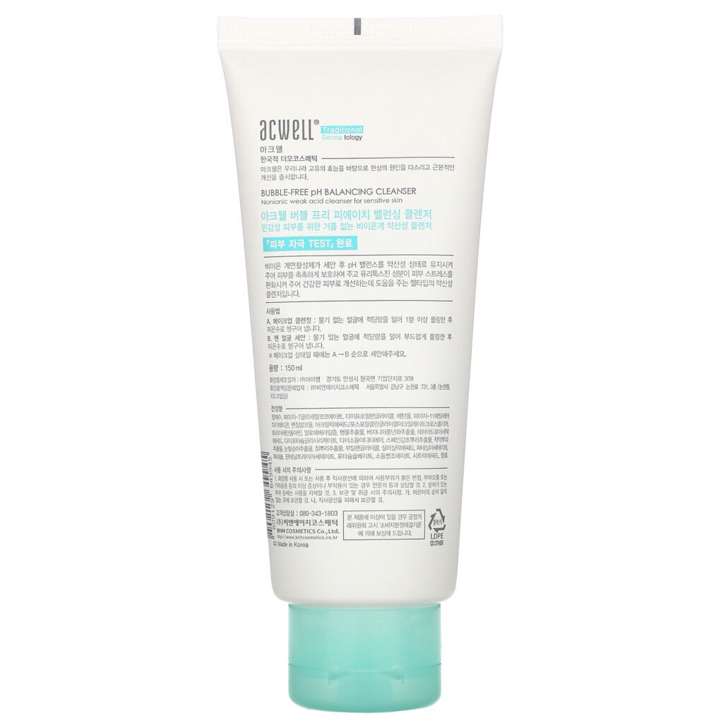Acwell, 5.5 Bubble-Free pH Balancing Cleanser, 150 ml - Imagem 2