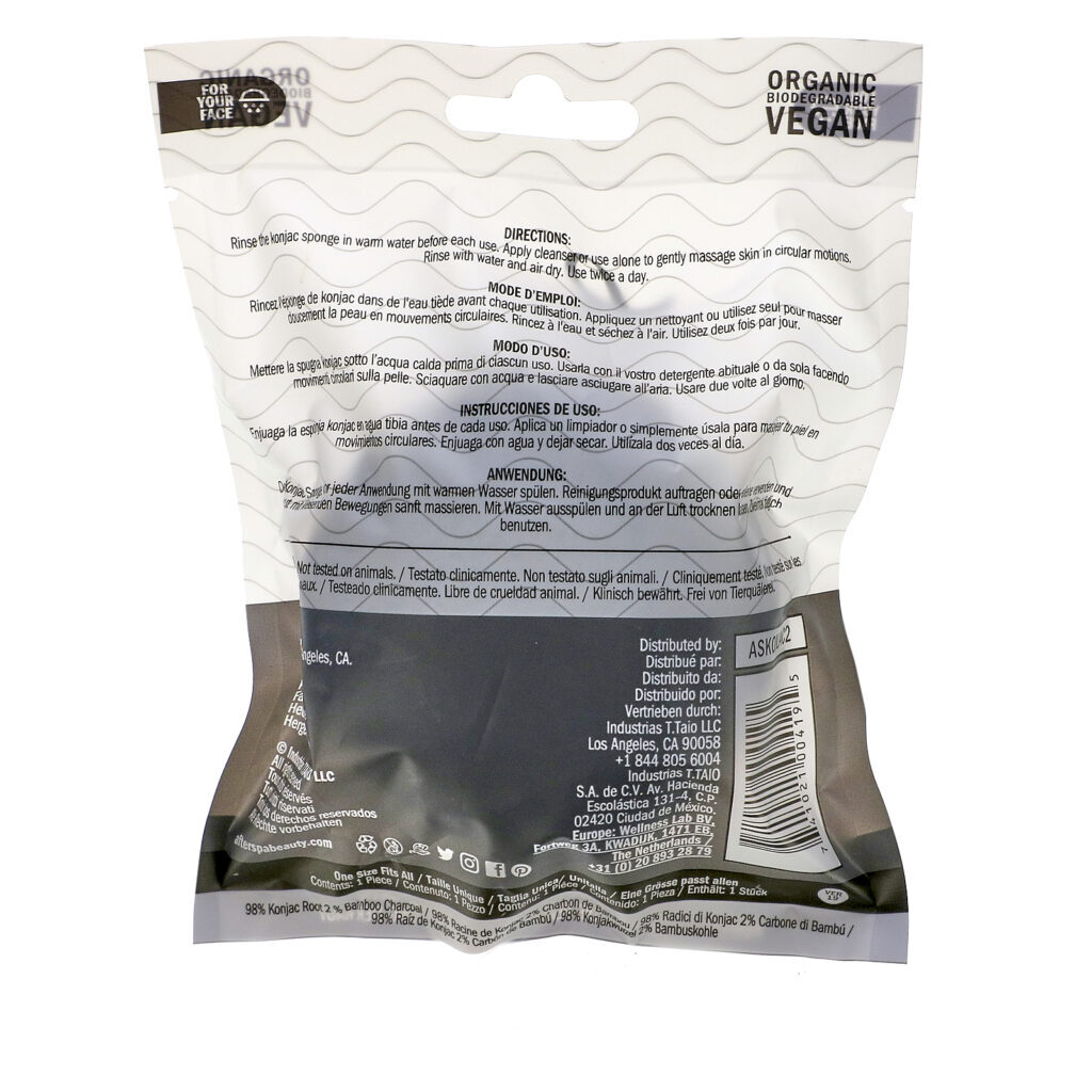 AfterSpa, Charcoal Konjac Sponge, 1 Sponge - Imagem 3