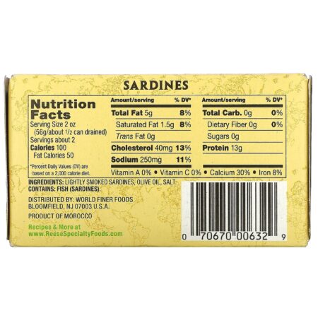 Reese, Fancy Sardines in 100% Olive Oil, 4.375 oz (124 g) - Image 2