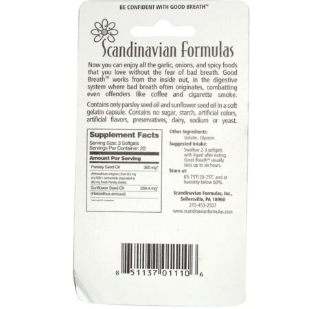 Scandinavian Formulas, Boa Respiração, 60 Softgels