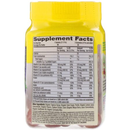 L'il Critters, Organic Complete Multi, Mixed Berry Flavor, 90 Vegetarian Gummies - Image 2