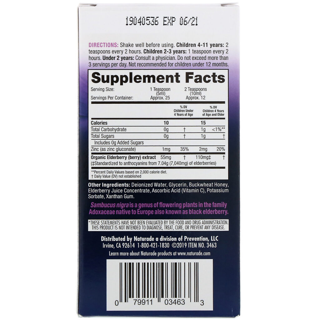 Naturade, Children's Elderberry Extract Syrup with Vitamin C & Zinc, 2 Years and Older, 4.2 fl oz (125 ml) - Imagem 2
