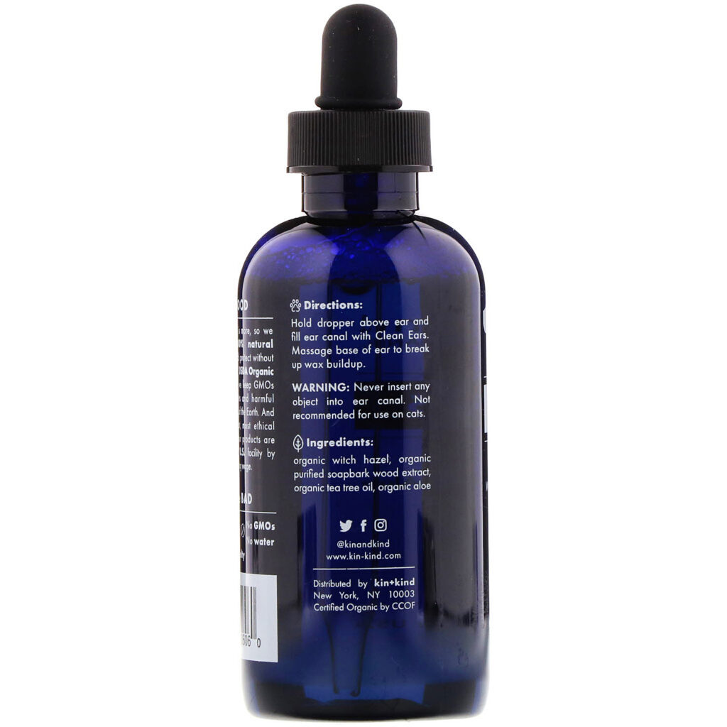 Kin+Kind, Clean Ears, Dog Ear Cleanser, 4 fl oz (118 ml) - Imagem 2