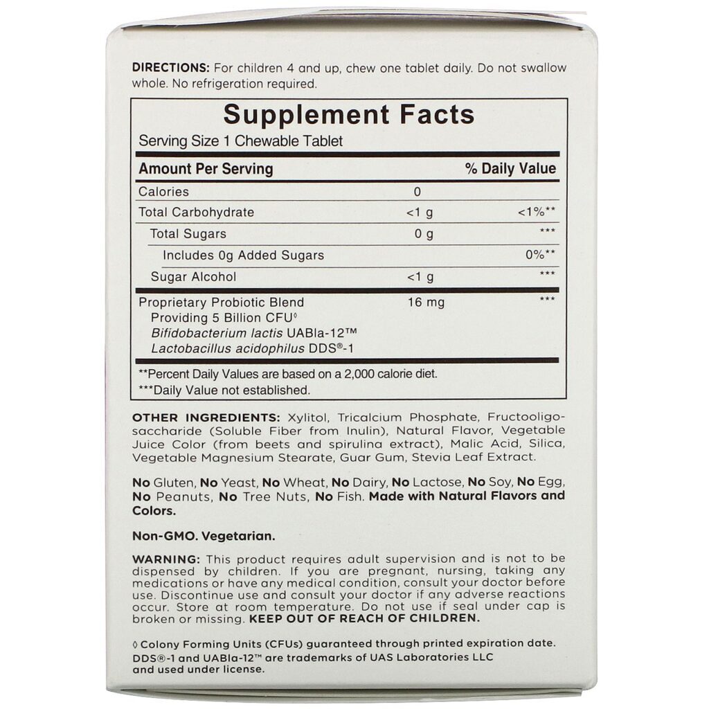 American Health, Probiotic KidChewables, Natural Grape Flavor, 5 Billion Live Culture, 30 Chewable Tablets - Imagem 2