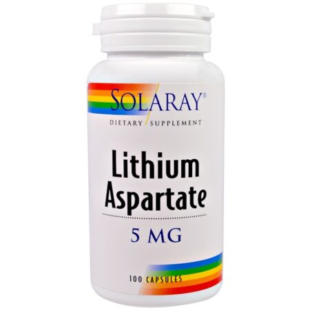 Solaray, Aspartato de Lítio, 5 mg, 100 Cápsulas