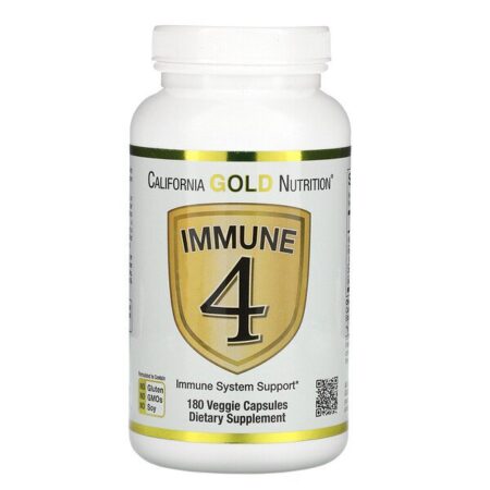 California Gold Nutrition, Immune 4, Auxílio ao Sistema Imunológico, 180 Cápsulas Vegetais