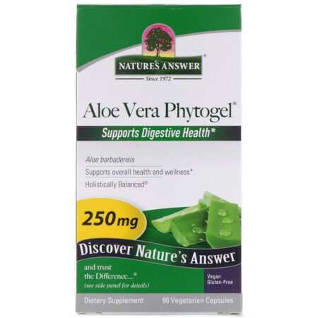 Nature's Answer, Fitogel de Aloe Vera, 250 mg, 90 Cápsulas Vegetais