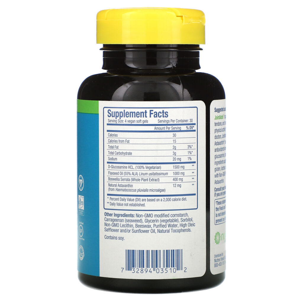 Nutrex Hawaii, JointAstin, Hawaiian Astaxanthin, 120 V-Gels - Imagem 2