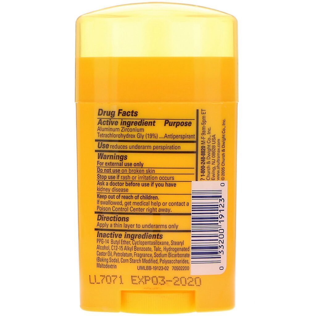 Arm & Hammer, UltraMax, Desodorante Sólido Antitranspirante, Para Mulheres, Em Pó Fresco, 28 g (1,0 oz) - Imagem 2