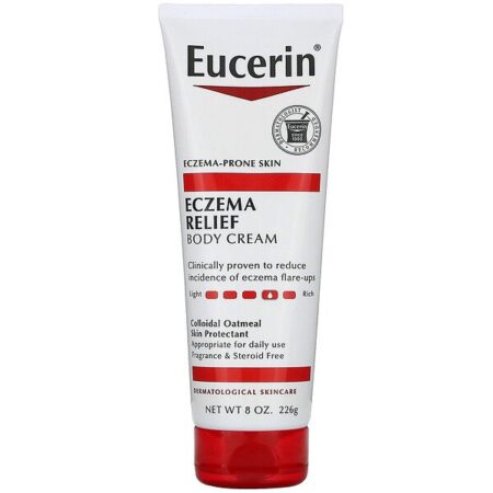 Eucerin, Creme Corporal para Alívio de Eczema, Pele com Tendência à Eczema, Sem Perfume, 226 g (8,0 oz)