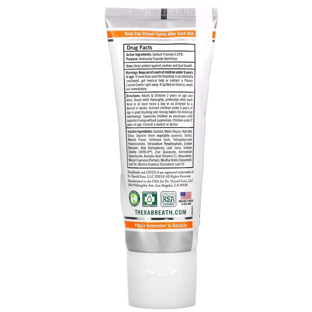TheraBreath, Fresh Breath Toothpaste, Peppermint, 4 oz (113.5 g) - Imagem 2