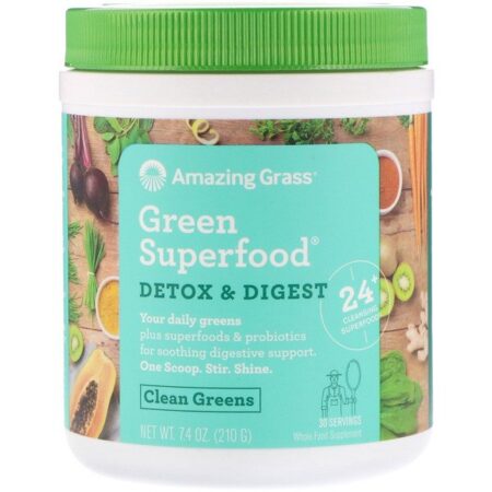 Amazing Grass, Superalimento Verde, Desintoxicação e Digestão, 210 g (7,4 oz)