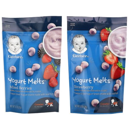 Gerber, Yogurt Melts, 8+ Months, Strawberry & Mixed Berries, 4 Packs, 1.0 oz (28 g) Each - Image 3