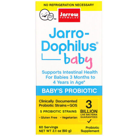 Jarrow Formulas, Jarro-Dophilus Baby, Baby's Probiotic, 3 Months - 4 Years, 3 Billion Live Bacteria, 2.1 oz (60 g)