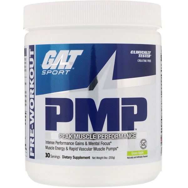 GAT, PMP, Pré-Atividade, Máximo Desempenho Muscular, Maça Verde, 255 g - Imagem 2