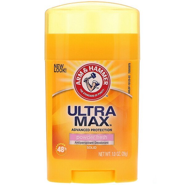 Arm & Hammer, UltraMax, Desodorante Sólido Antitranspirante, Para Mulheres, Em Pó Fresco, 28 g (1,0 oz)
