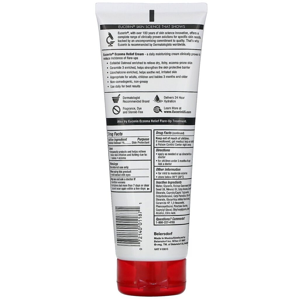 Eucerin, Creme Corporal para Alívio de Eczema, Pele com Tendência à Eczema, Sem Perfume, 226 g (8,0 oz) - Imagem 2