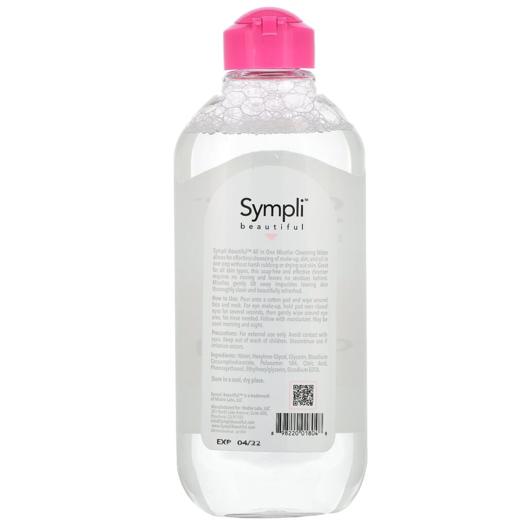 Sympli Beautiful, Água Micelar para Limpeza de Pele All In One, 400 ml (13.5 fl oz) - Imagem 2