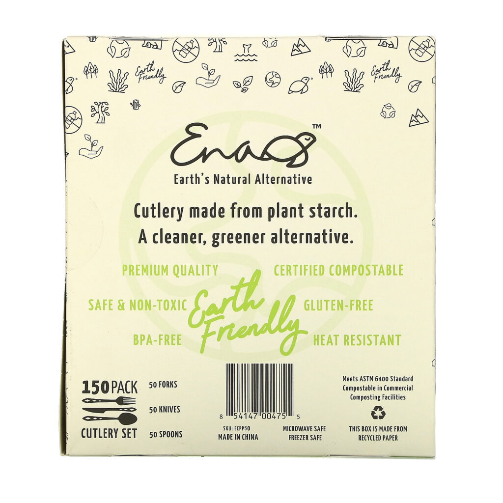 Earth's Natural Alternative, Compostable Cutlery, 150 Count - Imagem 2