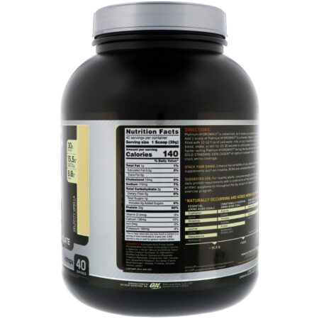 Optimum Nutrition, Platinum Hydro Whey, Velocity Vanilla, 3,5 lbs (1,59 kg) - Image 2