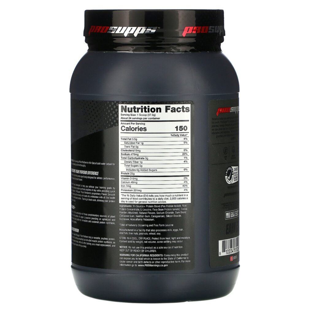 ProSupps, Plant Perform, Performance Plant Protein, Rich Chocolate, 2 lbs (907 g) - Imagem 2