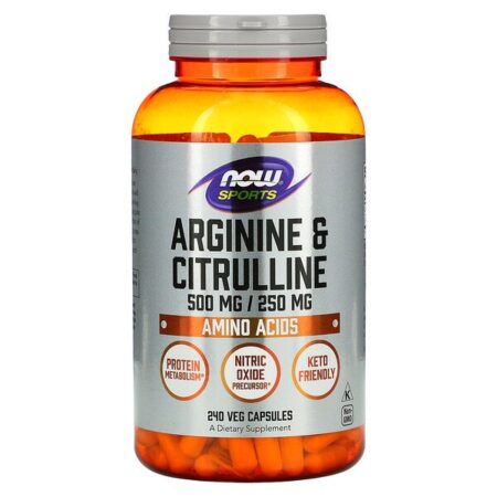 Now Foods, Sports, Arginine & Citrulline, 500 mg /250 mg, 240 Veg Capsules