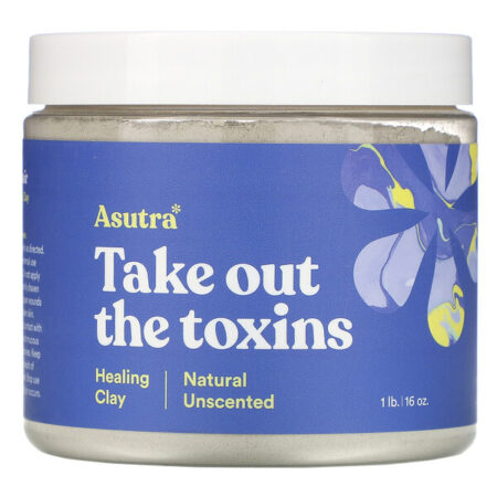 Asutra, Take Out The Toxins, Healing Clay, Natural Unscented, 1 lb (16 oz)