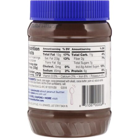 Peanut Butter & Co., Manteiga de Amendoim com Chocolate Amargo Encorpado, Dark Chocolate Dreams, 454 g (16 oz) - Image 2