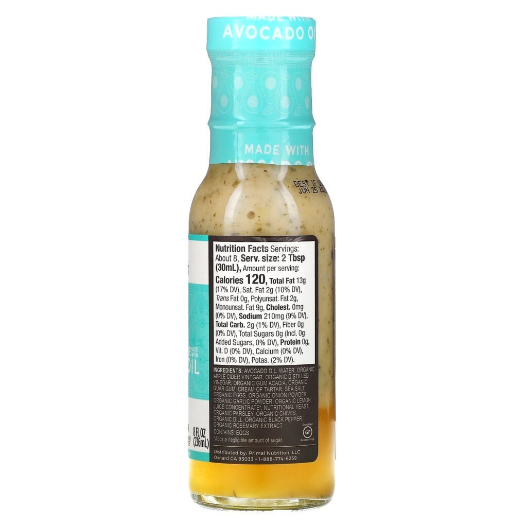 Primal Kitchen, Ranch Dressing & Marinade Made with Avocado Oil, 8 fl oz (236 ml) - Imagem 2