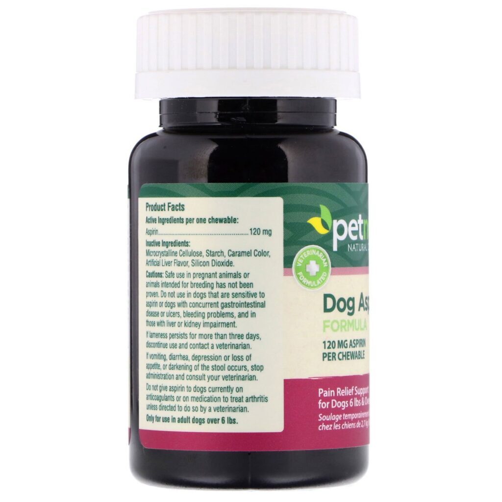 petnc NATURAL CARE, Cuidados Naturais Para Animais, Fórmula de Aspirina Para Cães, Todo Cão, Sabor Fígado, 120mg, 50 Comprimidos Mastigáveis - Imagem 2