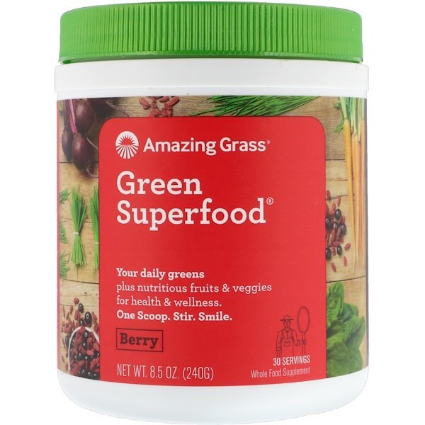 Amazing Grass, Superalimento Verde, Bebida em Pó de Frutas Silvestres, 240 g (8.5 oz)