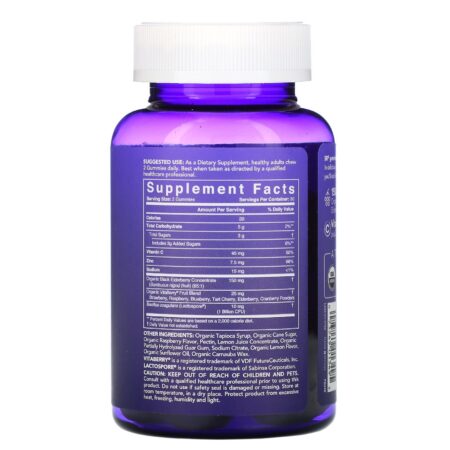 Sports Research, Organic Elderberry, Vitamin C + Zinc, Natural Berry Flavors, 60 Gummies - Image 2