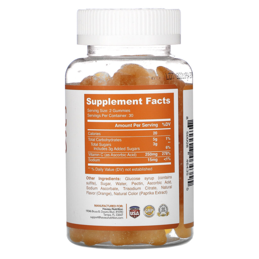 Havasu Nutrition, Vitamin C Gummies, Daily Immune Support, 60 Gummies - Imagem 2