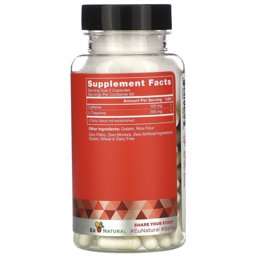 Eu Natural, ELITE, Caffeine & L-Theanine, 120 Capsules - Imagem 2