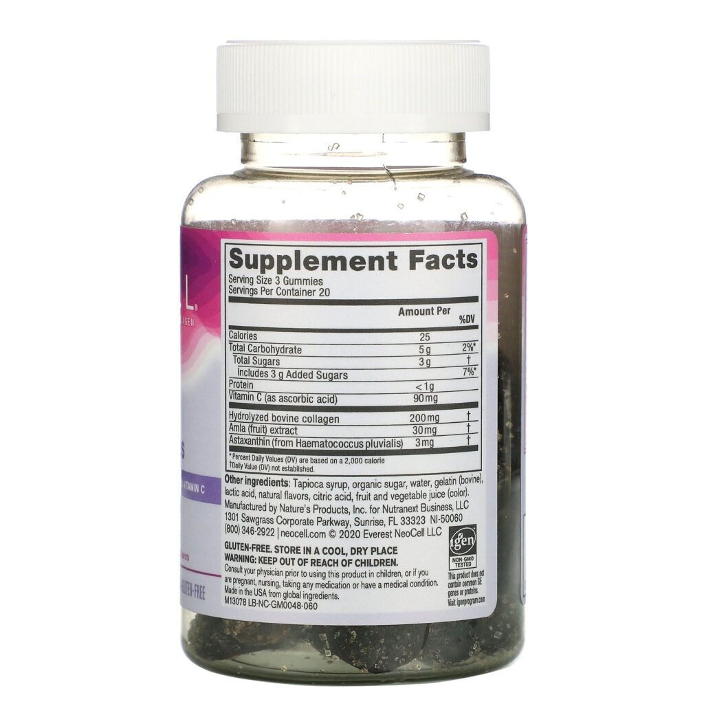 Neocell, Beauty Shield, Collagen Gummies, Blackberry Lemon, 60 Gummies - Imagem 2