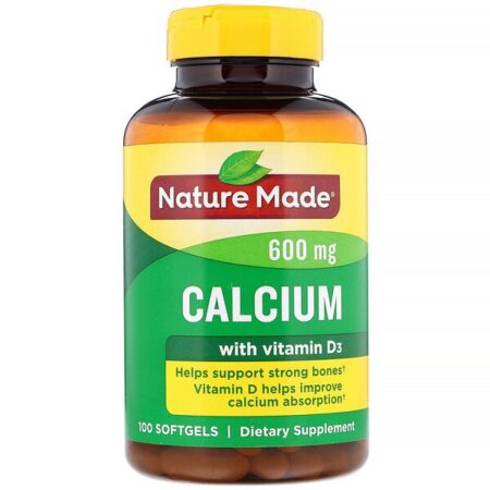 Nature Made, Cálcio com vitamina D3 400 UI, 600 mg, 100 Softgels