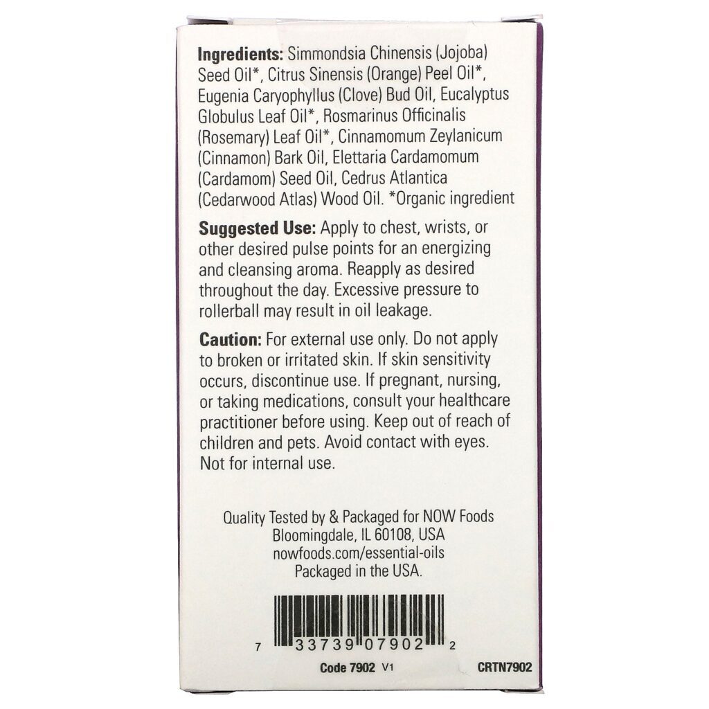 Now Foods, Essential Oils, Seasonal Defense Roll-On, 1/3 fl oz (10 ml) - Imagem 2