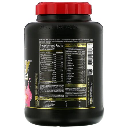 ALLMAX Nutrition, AllWhey Gold, Premium Whey Protein, Strawberry, 5 lbs. (2.27 kg) - Image 2