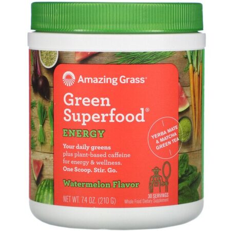 Amazing Grass, Green Superfood, Energia, Melancia, 7,4 oz (210 g)