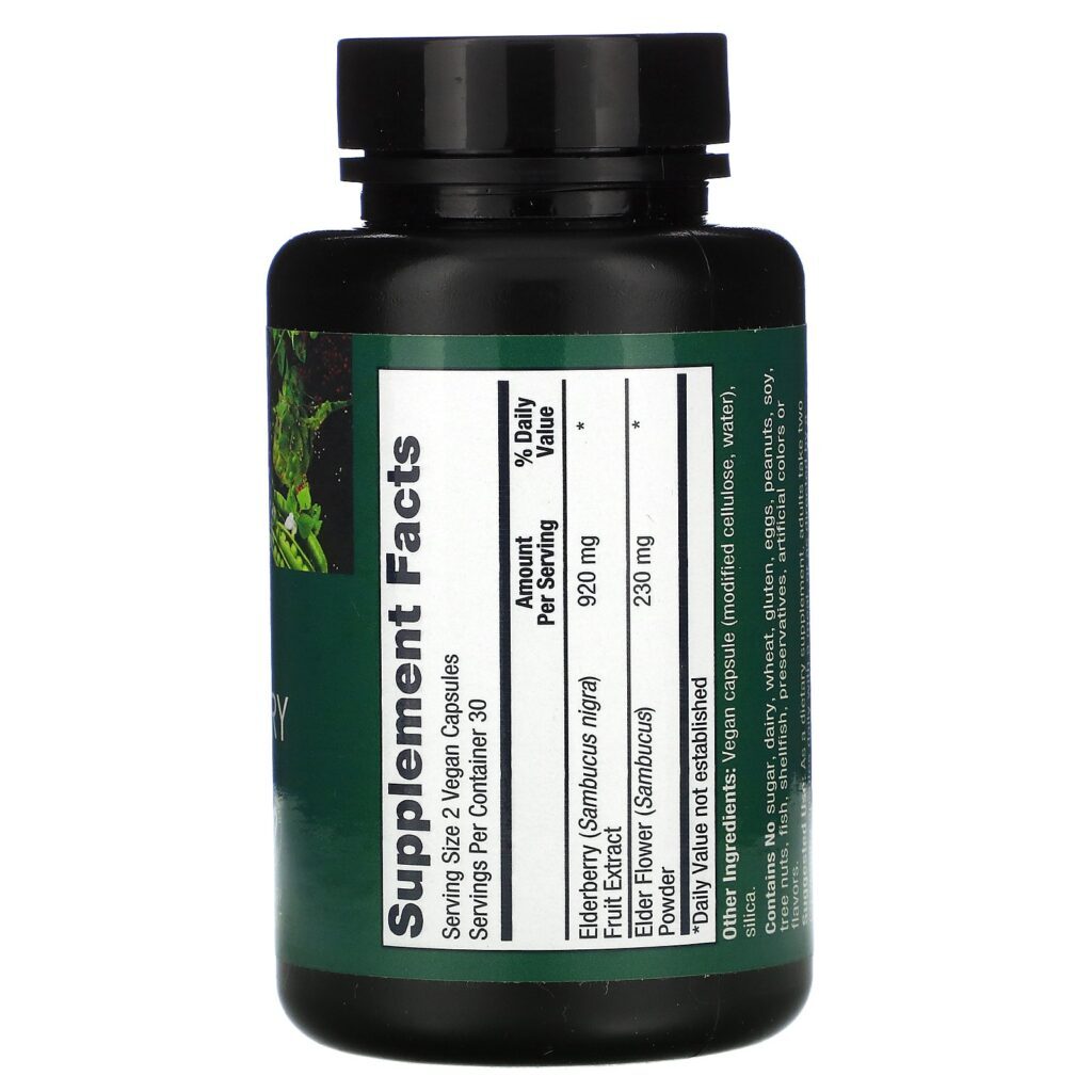 PlantFusion, Vegan Black Elderberry, 1,150 mg, 60 Vegan Capsules - Imagem 2