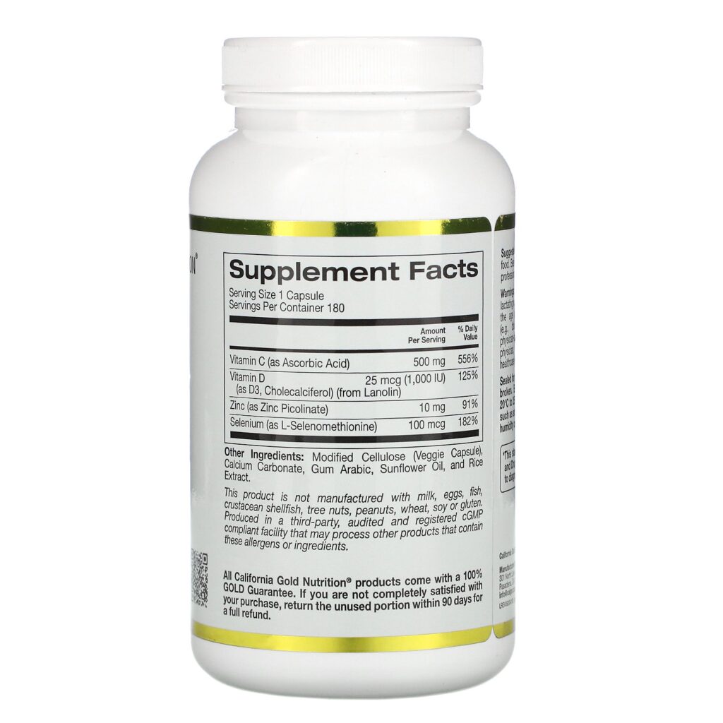 California Gold Nutrition, Immune 4, Auxílio ao Sistema Imunológico, 180 Cápsulas Vegetais - Imagem 2