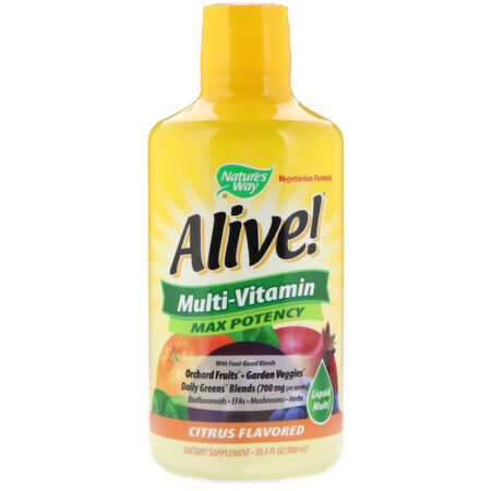 Nature's Way, Alive! Liquid Multi-Vitamin, Max Potency, Citrus, 30.4 fl oz (900 ml)