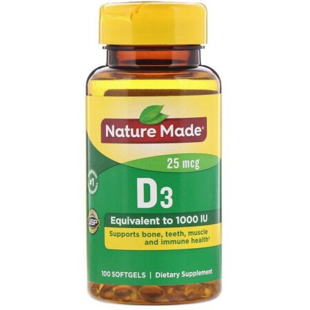 Nature Made, Vitamin D3, 25 mcg, 100 Softgels