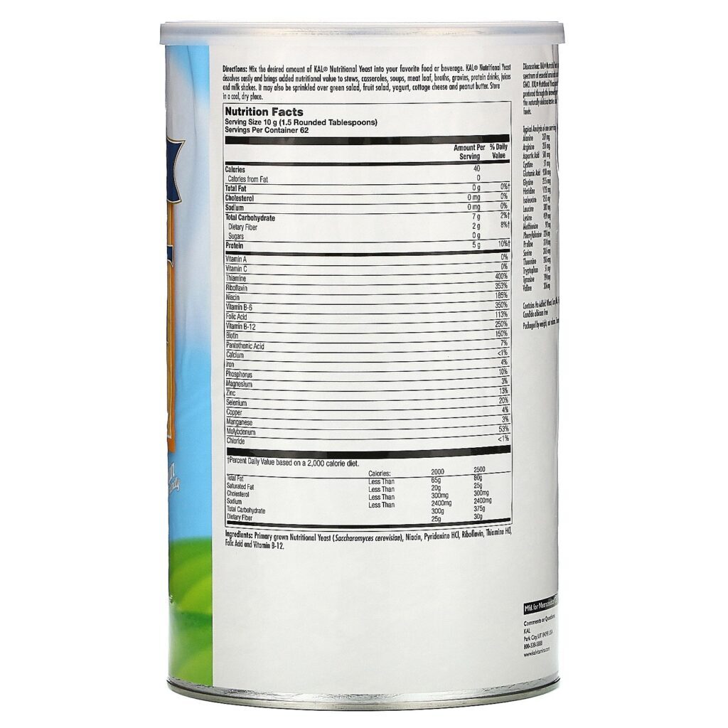 KAL, Nutritional Yeast Flakes, Wonderful Nutty Flavor, Unsweetened, 22 oz (624 g) - Imagem 2