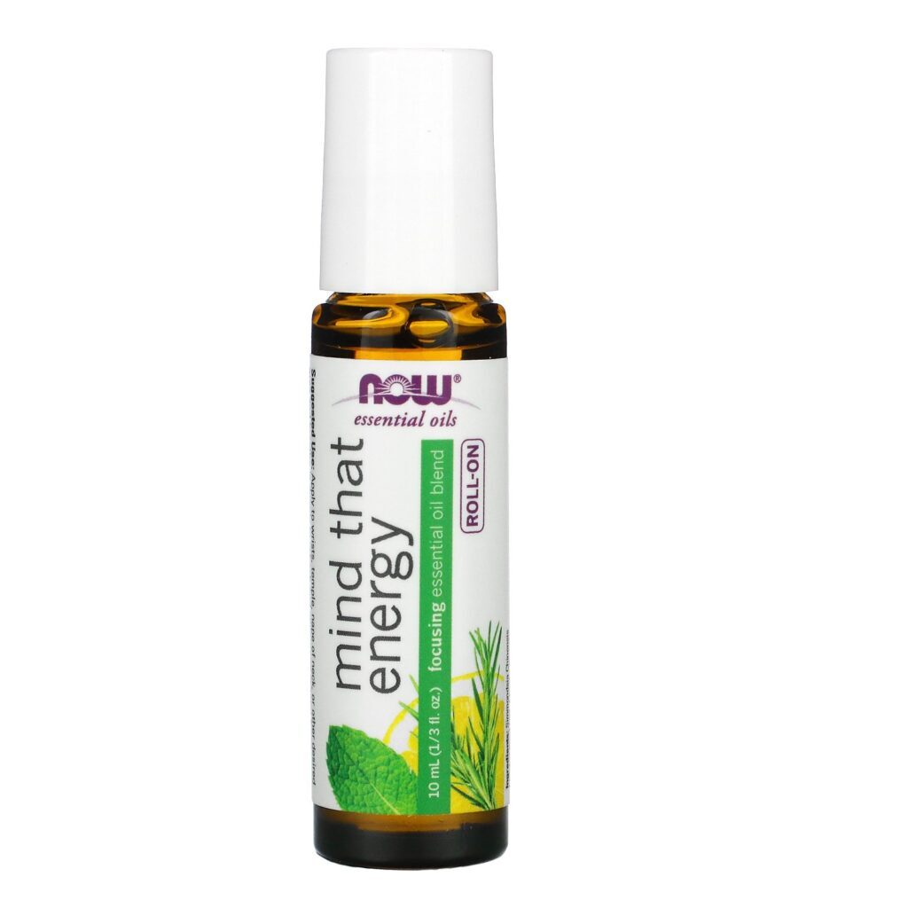 Now Foods, Essential Oils, Mind That Energy Roll-On, 1/3 fl oz (10 ml) - Imagem 3
